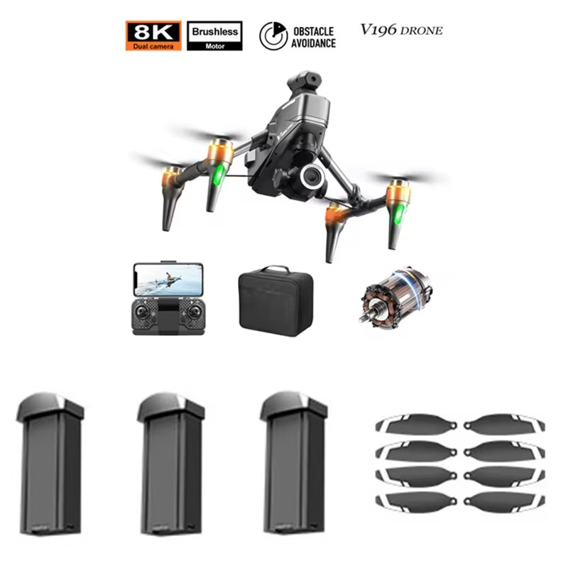 Drone V196 Rc - V196 Fırçasız 8K Engellerden Kaçınma RC