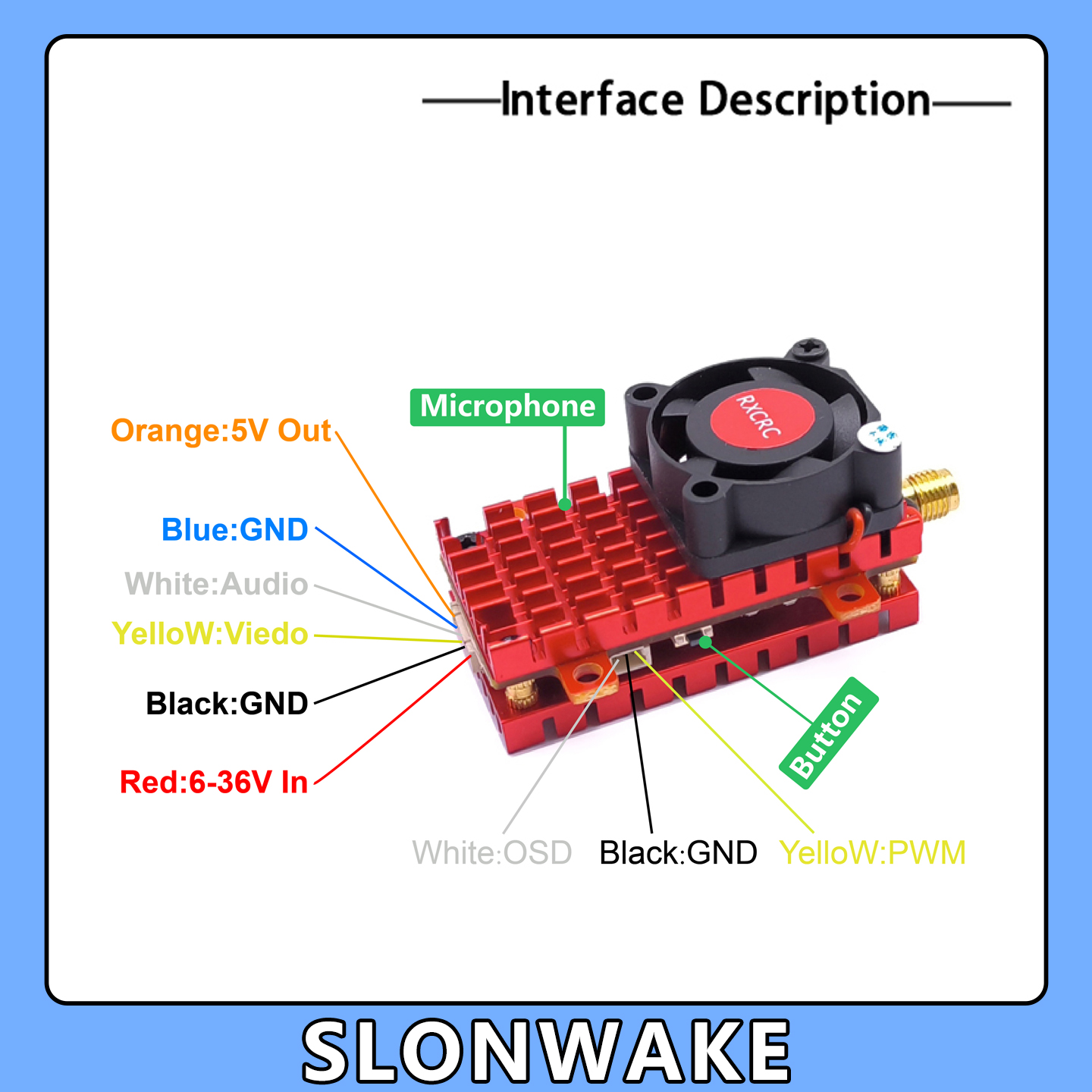 SLONWAKE 5.8G 2W VTX FPV 1800T - Drone Kf Rc incelemesi ve fiyatı