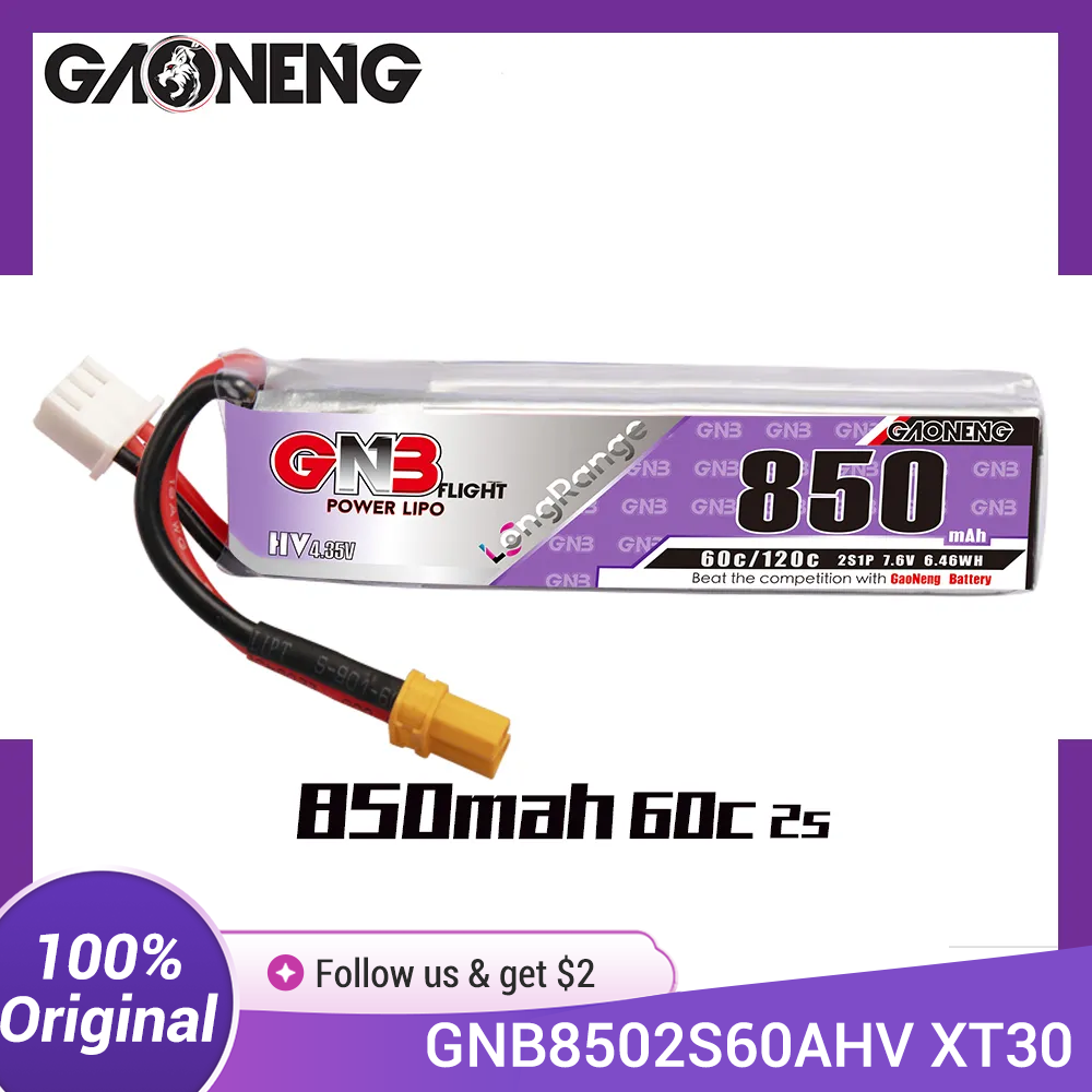 GAONENG GNB LiPo Pil 850mAh 2S - Drone Rc Link incelemesi ve fiyatı