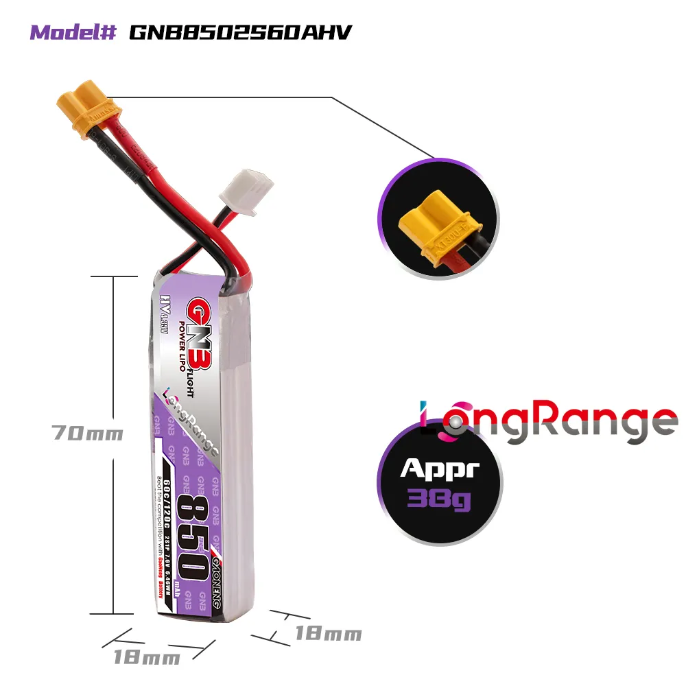 GAONENG GNB LiPo Pil 850mAh 2S - Drone Rc Link incelemesi ve fiyatı