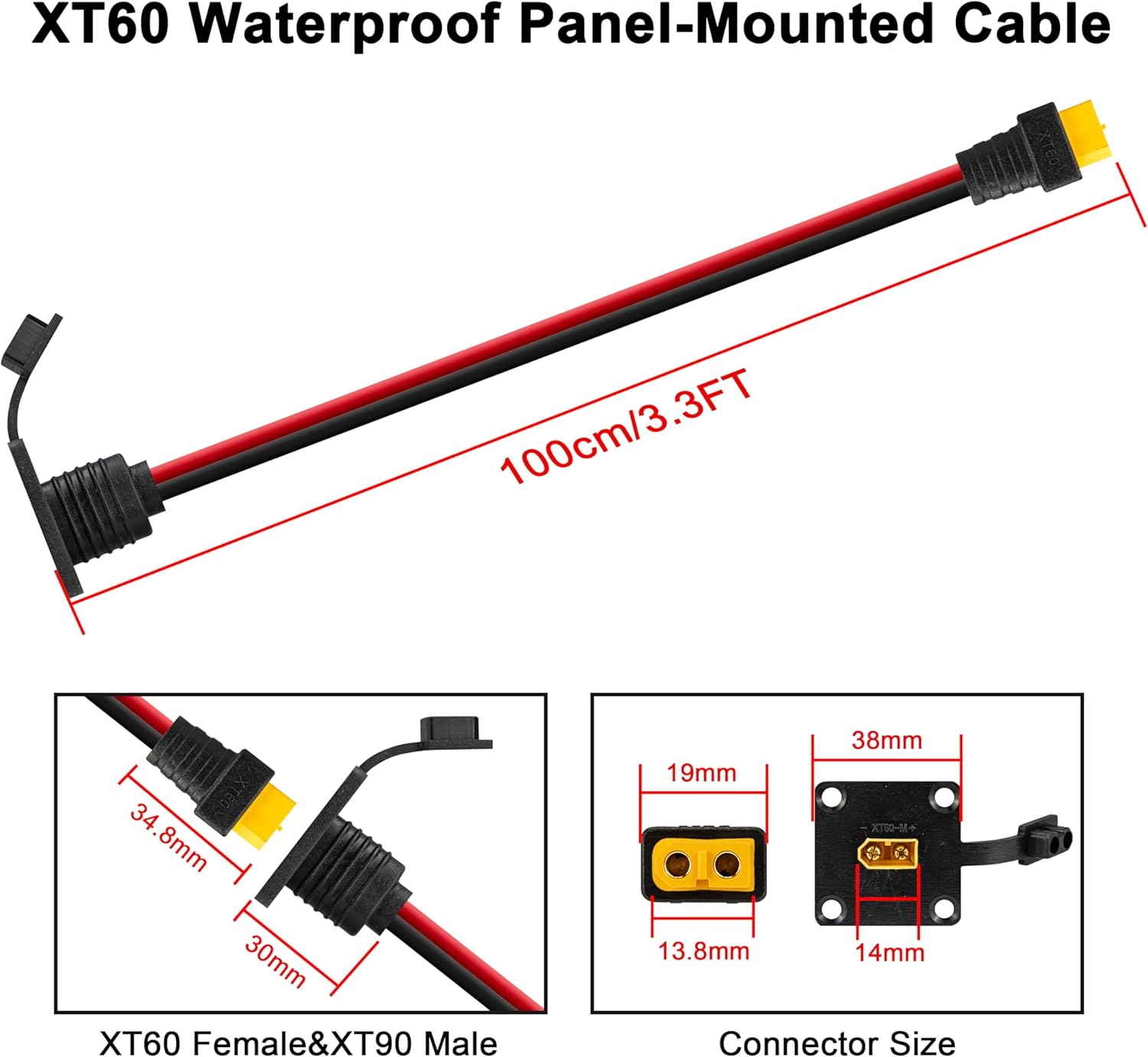 JMUYTOP 12AWG XT60 Panel Monta - Drone Bike Rc incelemesi ve fiyatı